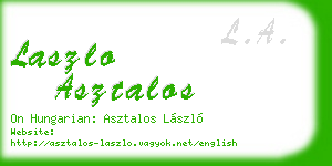 laszlo asztalos business card