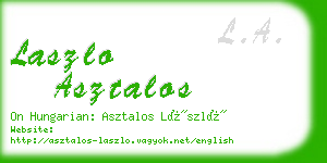 laszlo asztalos business card